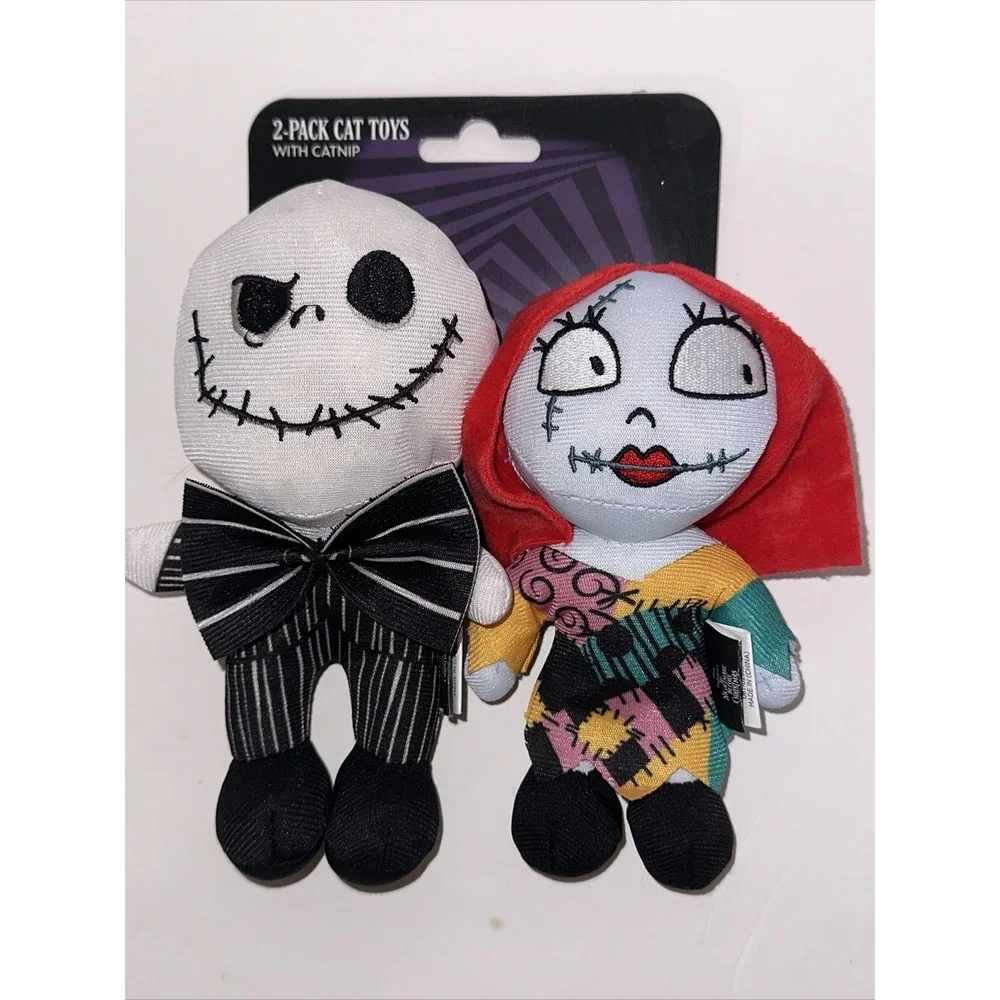 Disney‎ Nightmare Before Christmas Jack & Sally Catnip Plush Cat Toys 2-Pack NEW
